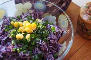 Салат из краснокочанной капусты с чесноком: рецепт с пошаговым фото